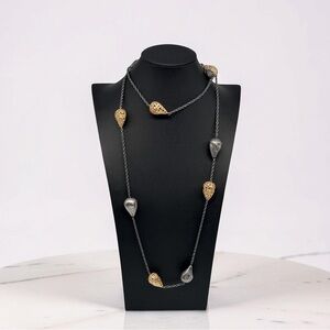 Alex Soldier Meteorite Collection 48” Sterling Silver & 24K Gold Long Necklace